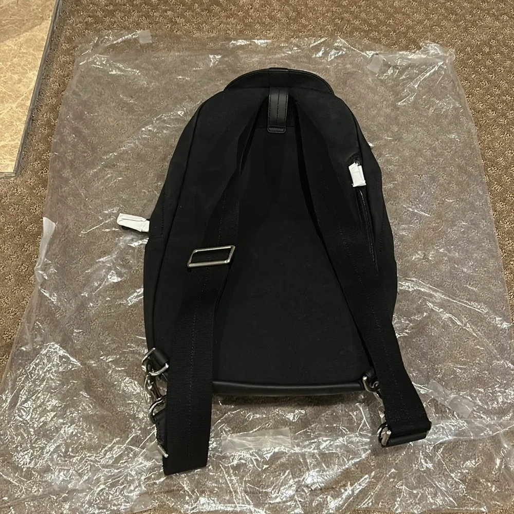 NWT Coach “CCV Utility Pack” Back Pack Black Genuine Leather & Canvas 19X12 - Picture 8 of 15